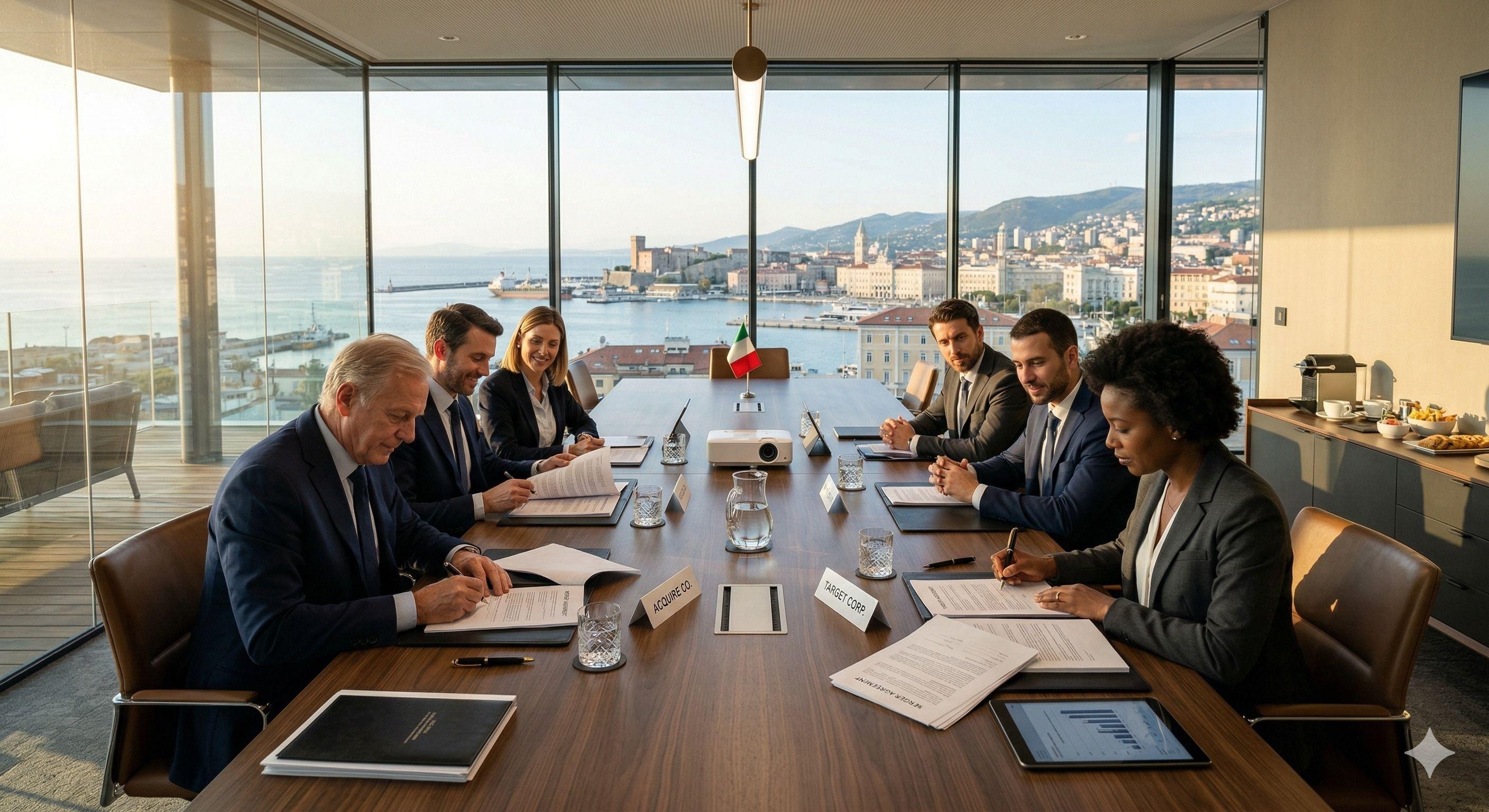 Board of directors in discussion around a conference table